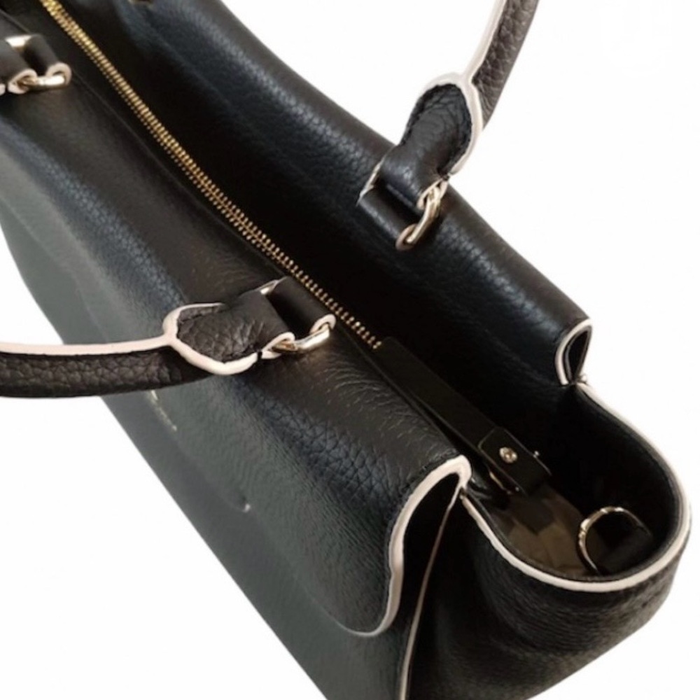 Kate Spade Black Pebbled Leather Top Handle Satchel Makayla Leewood Place - Picture 6 of 11